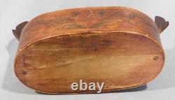 Antique folk art Swedish bride's box 19th century carved decorated paint flowers