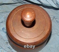 Antique folk art butter mold plunger style carved bull or ox patina AAFA
