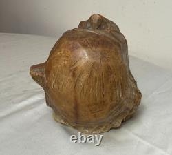 Antique hand carved 19th century Victorian old man Folk Art wall bust sculpture