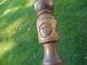 Antique Hand Carved Folk Art Walking Stick. Walking Stick With Face And Heart