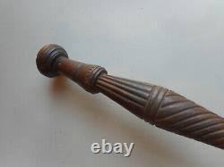 Antique hand carved Folk Art Walking Stick. Walking Stick with Face and Heart