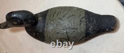 Antique hand carved wood Folk Art bluebill Drake duck decoy bird sculpture