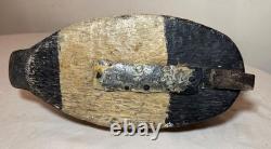 Antique hand carved wood Folk Art bluebill Drake duck decoy bird sculpture