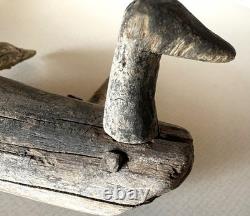 Antique hand carved wooden duck decoy, folk art, Americana, primitive, duck hunt