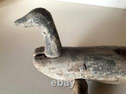 Antique hand carved wooden duck decoy, folk art, Americana, primitive, duck hunt
