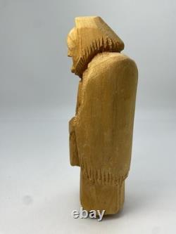 Anton Pearson Style Wood Carving Old Lady Folk Art Kansas Hand Carved Figure