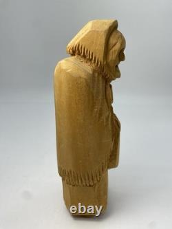 Anton Pearson Style Wood Carving Old Lady Folk Art Kansas Hand Carved Figure