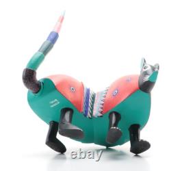 Armadillo Oaxacan Alebrige Wood Carving Handcarved Signed Mexican Folk Art