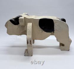 Art Deco 1930's American Folk Art Wooden Bulldog Sculpture