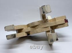 Art Deco 1930's American Folk Art Wooden Bulldog Sculpture
