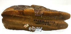 Arthur Court Folk Art Hand Carved Wooden Bunny Rabbit 4.5H x 10L Antique 1918