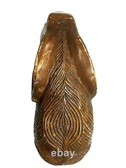 Arthur Court Folk Art Hand Carved Wooden Bunny Rabbit 4.5H x 10L Antique 1918