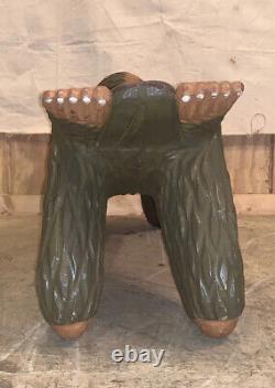 Artist Made Hand Painted Carved Wooden Monkey Bench Folk Art Sculpture