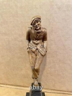 Ashcan School Folk Art Carved Wood Tramp, Gov. Big Jim Thompson Collection