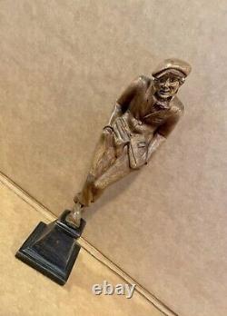 Ashcan School Folk Art Carved Wood Tramp, Gov. Big Jim Thompson Collection