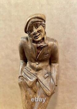 Ashcan School Folk Art Carved Wood Tramp, Gov. Big Jim Thompson Collection