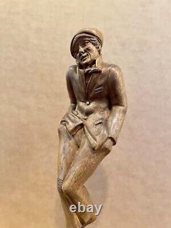 Ashcan School Folk Art Carved Wood Tramp, Gov. Big Jim Thompson Collection