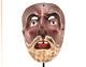 Atq Mexican Guerrero Folk Art Carved Wood Bearded Man Vintage Dance Mask 9.5