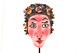 Atq Mexican Guerrero Folk Art Carved Wood Girl Flowers Vtg Woman Dance Mask 9