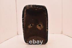 Atq Mexican Guerrero Folk Art Carved Wood Owl Bird Face Vintage Dance Mask 11.5