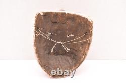 Atq Mexican Guerrero Folk Art Carved Wood Spider Face Vtg Man Dance Mask 10.5