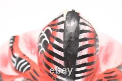 Atq Mexican Guerrero Folk Art Carved Wood Spider Face Vtg Man Dance Mask 10.5