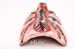 Atq Mexican Guerrero Folk Art Carved Wood Spider Face Vtg Man Dance Mask 10.5