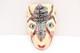 Atq Mexican Guerrero Folk Art Carved Wood Spider Face Vtg Woman Dance Mask 10.5
