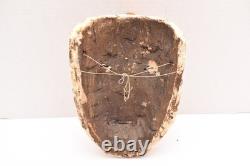 Atq Mexican Guerrero Folk Art Carved Wood Spider Face Vtg Woman Dance Mask 10.5