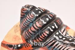 Atq Mexican Guerrero Folk Art Carved Wood Spider Face Vtg Woman Dance Mask 10.5