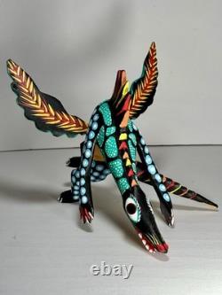Authentic Manuel Jimenez Oaxacan Wood Carving Mythical Dragon Early 1980's