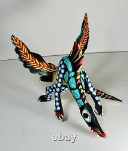 Authentic Manuel Jimenez Oaxacan Wood Carving Mythical Dragon Early 1980's