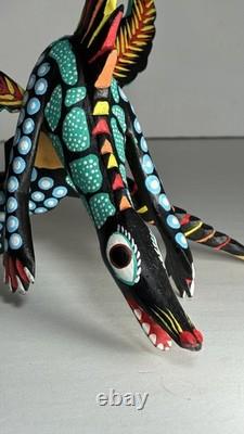 Authentic Manuel Jimenez Oaxacan Wood Carving Mythical Dragon Early 1980's