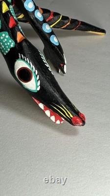 Authentic Manuel Jimenez Oaxacan Wood Carving Mythical Dragon Early 1980's