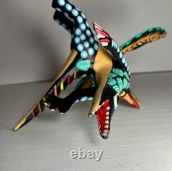 Authentic Manuel Jimenez Oaxacan Wood Carving Mythical Dragon Early 1980's