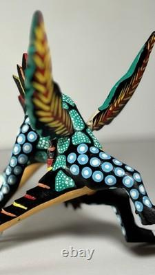 Authentic Manuel Jimenez Oaxacan Wood Carving Mythical Dragon Early 1980's