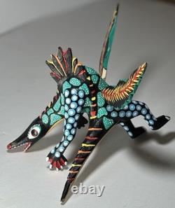 Authentic Manuel Jimenez Oaxacan Wood Carving Mythical Dragon Early 1980's