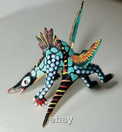 Authentic Manuel Jimenez Oaxacan Wood Carving Mythical Dragon Early 1980's