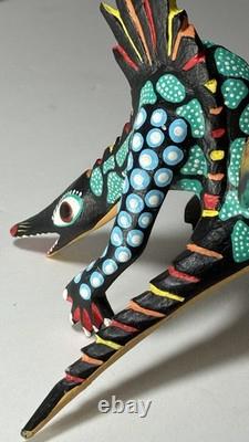 Authentic Manuel Jimenez Oaxacan Wood Carving Mythical Dragon Early 1980's
