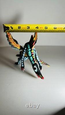 Authentic Manuel Jimenez Oaxacan Wood Carving Mythical Dragon Early 1980's