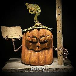 Autumn Decor Folk Art Halloween Folk Art Chainsaw Carving Ooak Shrum