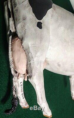 Awesome Hand Carved Folk Art Holstein Milk Cow Larry Koosed 2008
