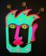 Barry Leader Whimsical Signed Folk Art Ooak Wall Sculpture Crazy Hair