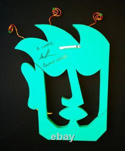 BARRY LEADER Whimsical SIGNED Folk Art OOAK Wall Sculpture Crazy Hair