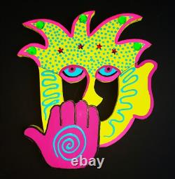 BARRY LEADER Whimsical SIGNED Folk Art OOAK Wall Sculpture Oh No