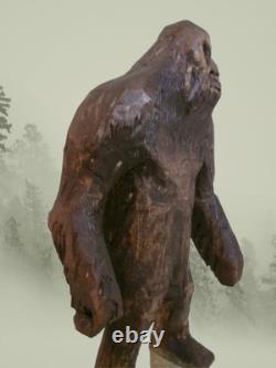 BIGFOOT & YETI TOTEM -My 12.75 tall hand carved, signed fig's