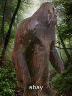 BIGFOOT & YETI TOTEM -My 12.75 tall hand carved, signed fig's