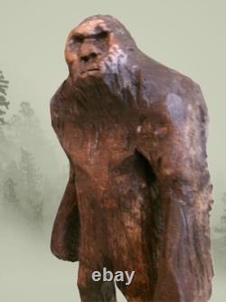 BIGFOOT & YETI TOTEM -My 12.75 tall hand carved, signed fig's