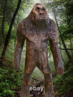BIGFOOT & YETI TOTEM -My 12.75 tall hand carved, signed fig's