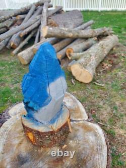 BLUE JAY Chainsaw Carving Wooden BLUE JAY Statue 14 Tall Hand Made